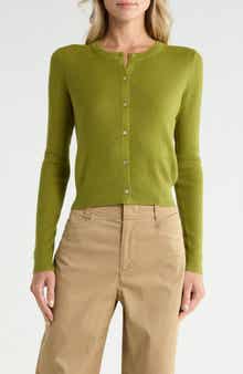 Wool Blend Ribbed Cardigan
