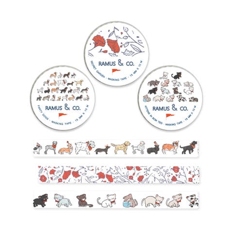 Illustrated Masking Tape - 3ct Rolls, Assorted Rolls