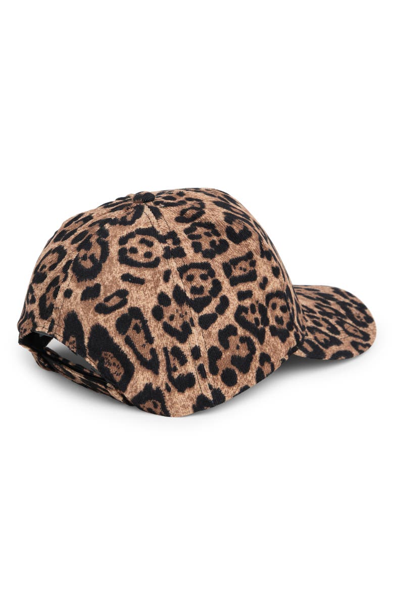 Nine West Leaopard Print Corduroy Baseball Cap, Alternate, color, 