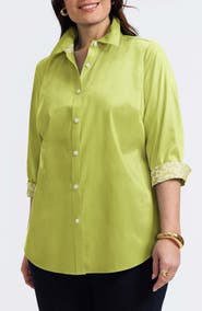 Foxcroft Margie Three-Quarter Sleeve Button-Up Shirt