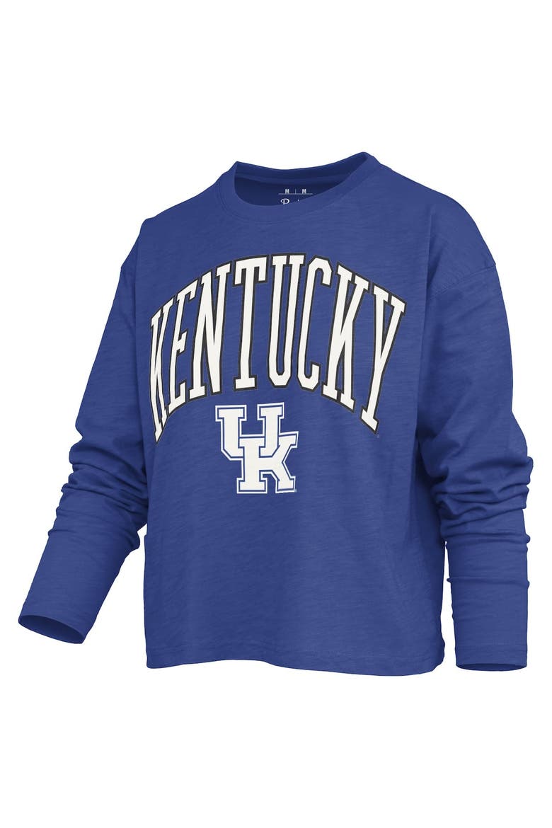 Women's Pressbox Royal Kentucky Wildcats Motley Boxy Waist-Length Long Sleeve T-Shirt, Alternate, color, Royal
