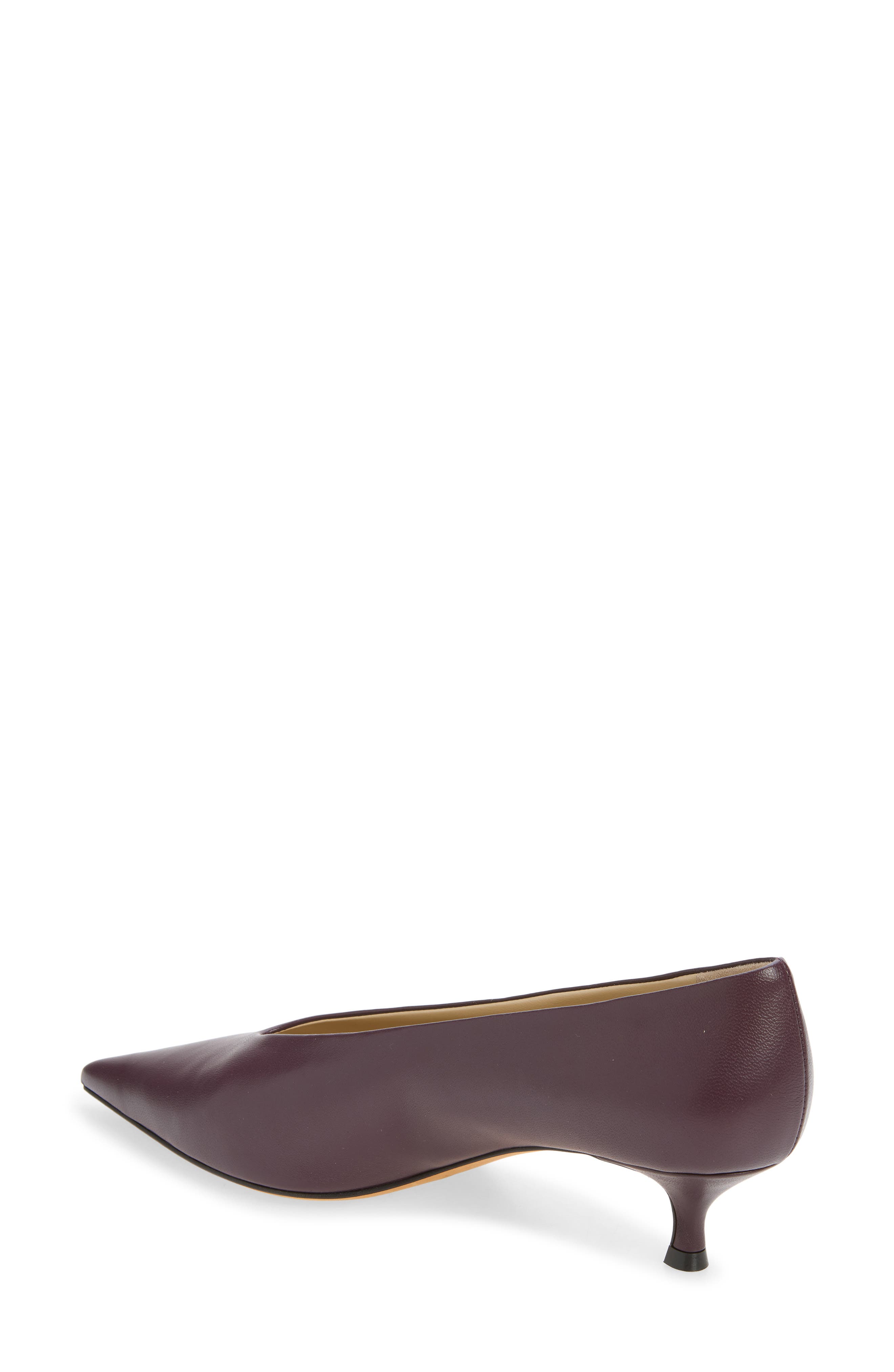 Babouche Kitten Heel Pointed Toe Pump, Alternate, color, PLUM