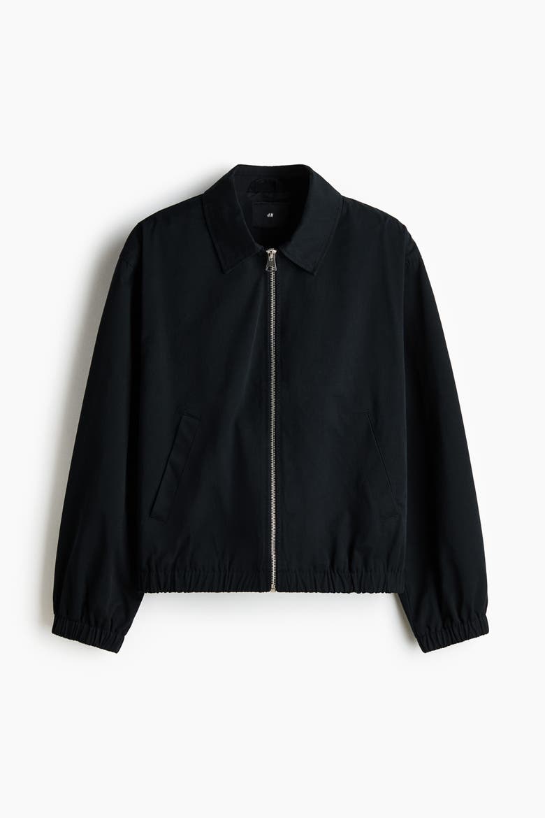 Cotton Jacket With Collar, Alternate, color, Black