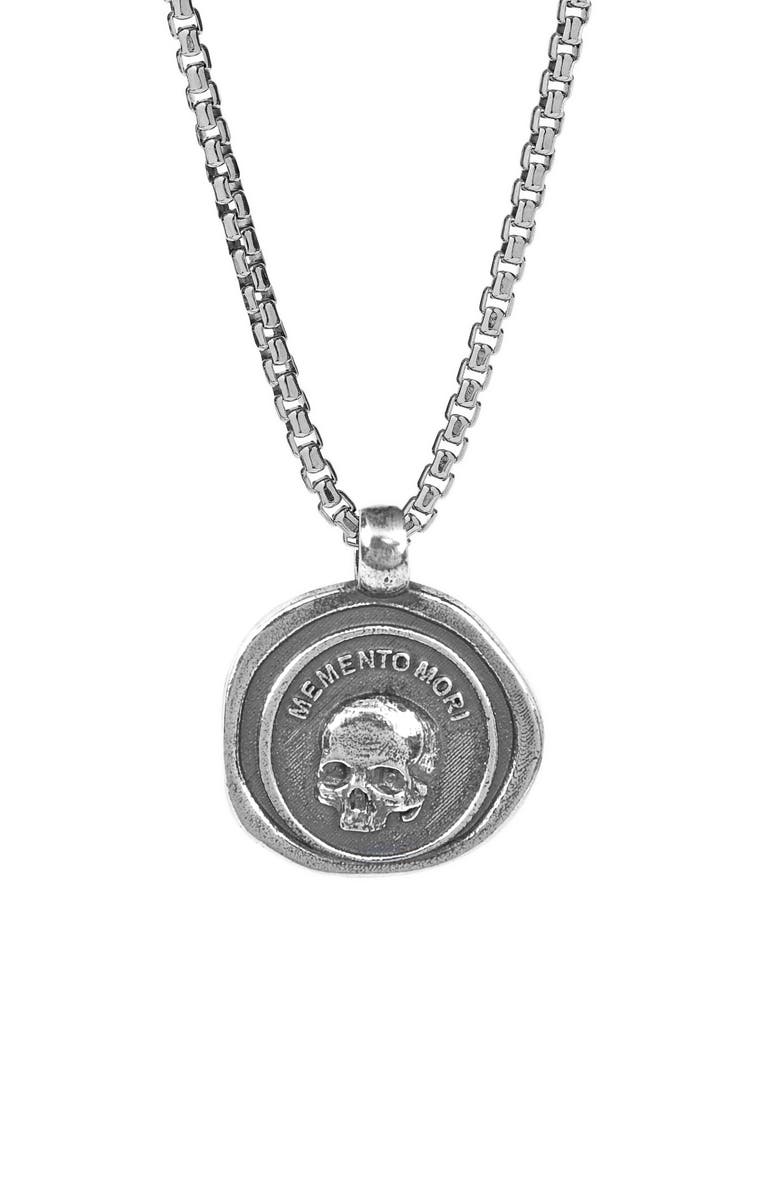 Degs & Sal Men's Sterling Silver Memento Mori Medallion Necklace, Alternate, color,
