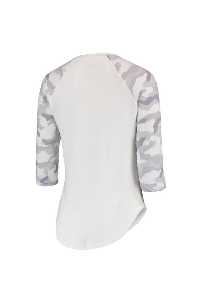 Women's Concepts Sport White/Gray LA Galaxy Composite 3/4-Sleeve Raglan Top, Alternate, color, White