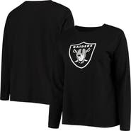 FANATICS Women's Fanatics Branded Black Las Vegas Raiders Plus Size Primary Logo Long Sleeve T-Shirt