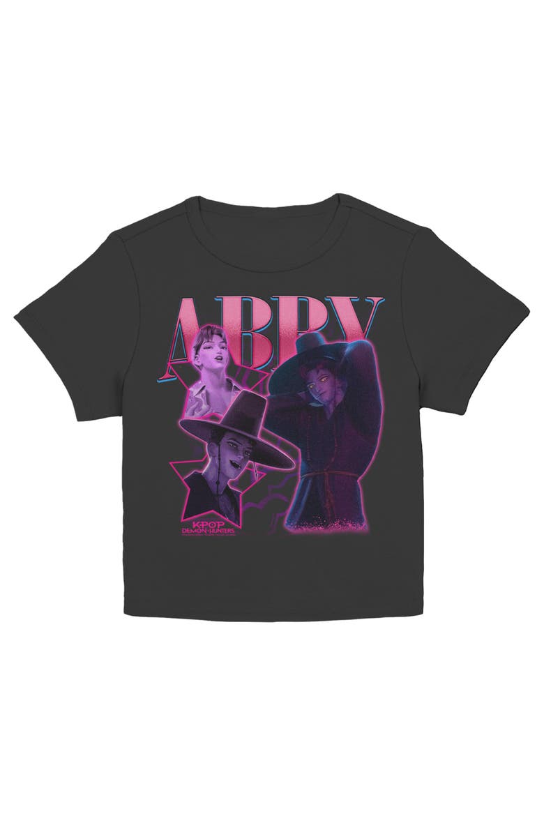 Junior's KPop Demon Hunters Abby Saja Collage Superstar  Graphic T-Shirt, Main, color, Black