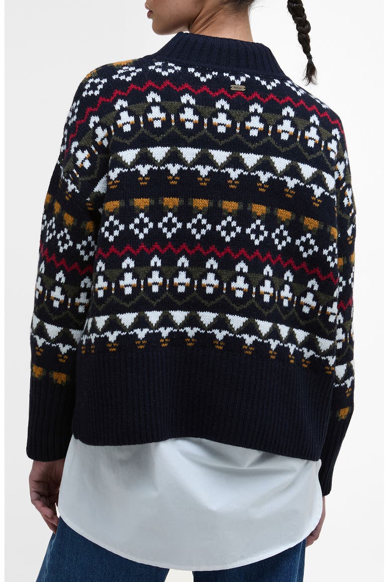 Larisa Fair Isle Wool & Cotton Blend Sweater, Alternate, color, NAVY