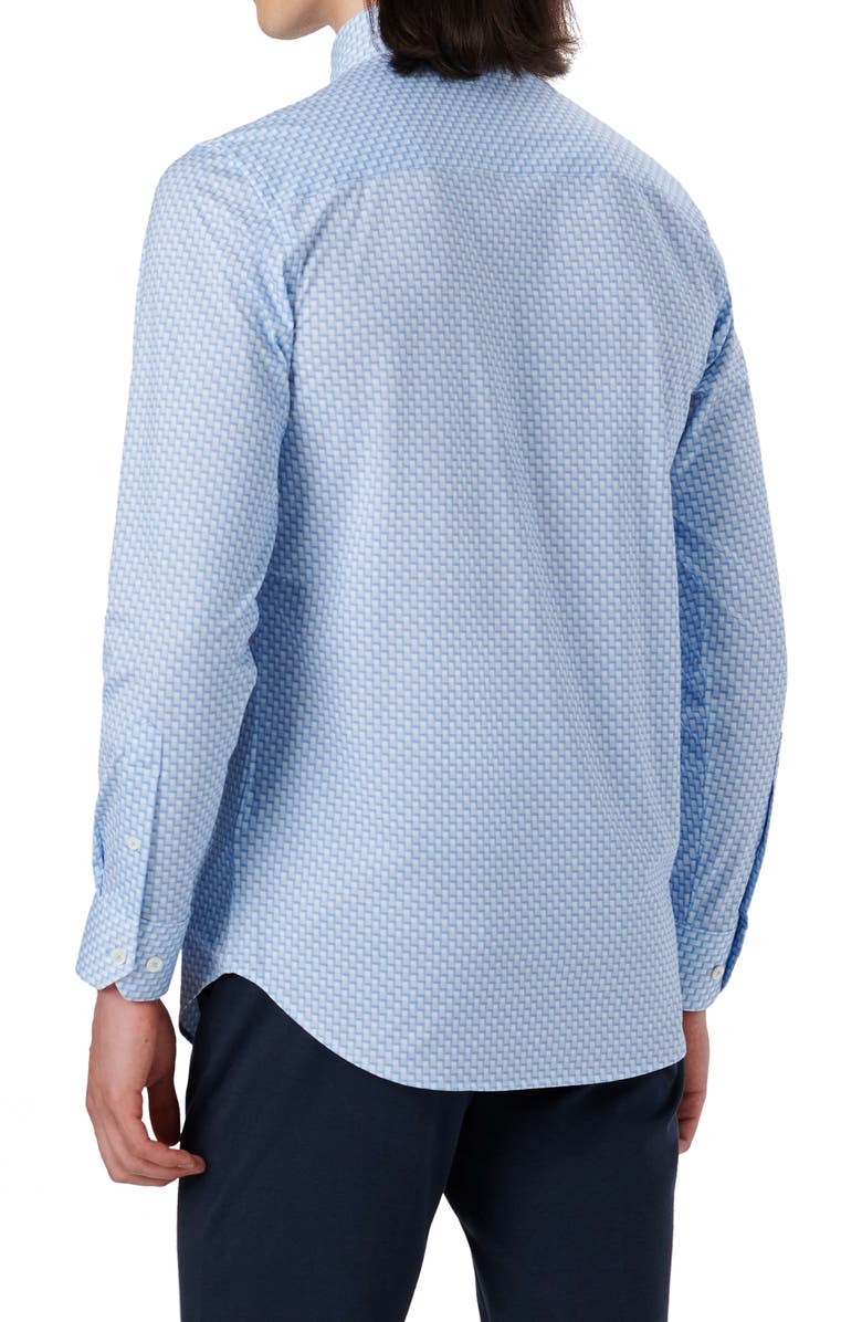 Bugatchi OoohCotton<sup>®</sup> Geo Print Button-Up Shirt, Alternate, color, 