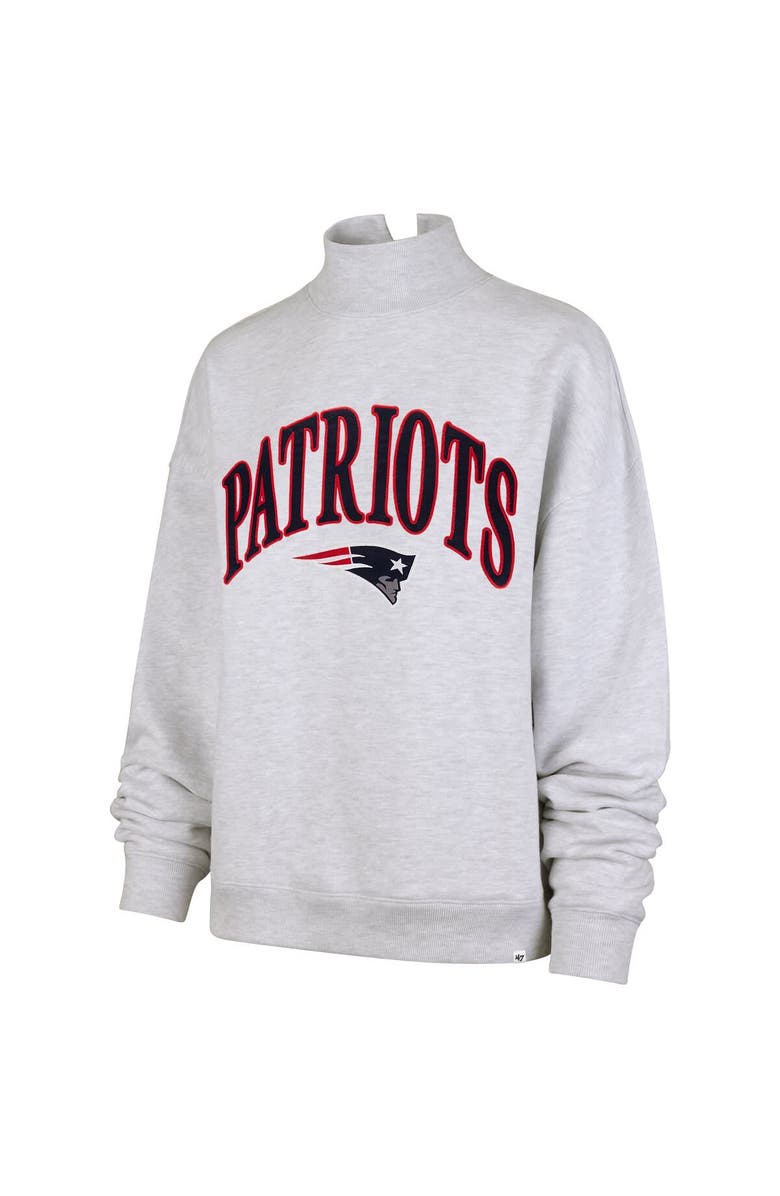 '47 Women's '47 Heather Gray New England Patriots Vantage Mock Neck Pullover Sweatshirt, Alternate, color, 