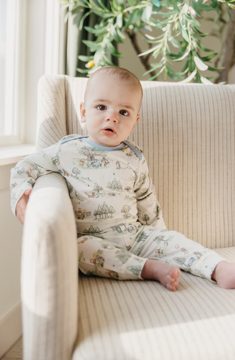 Copper Pearl Hundred Acre Wood Print Long Sleeve Bodysuit, Alternate, color, Hundred Acre Wood