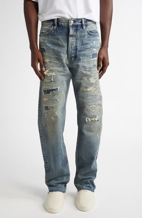 Fear of God Distressed Straight Leg Jeans in Reparied Vintage Indigo  product