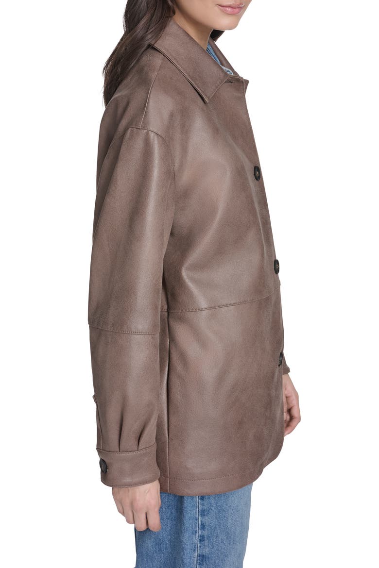 Water Resistant Faux Leather Coat, Alternate, color, PINE BARK FAUX SUEDE