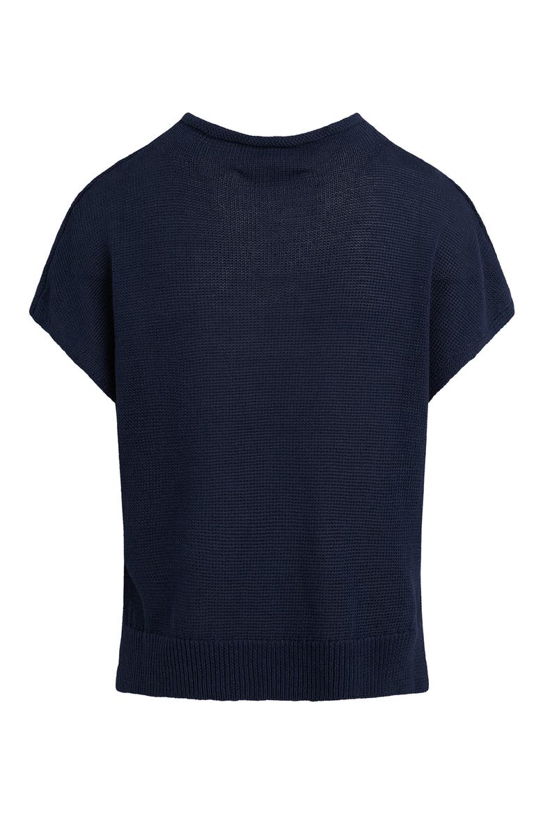The Stevie Short Sleeve Linen Sweater, Alternate, color, NAVY