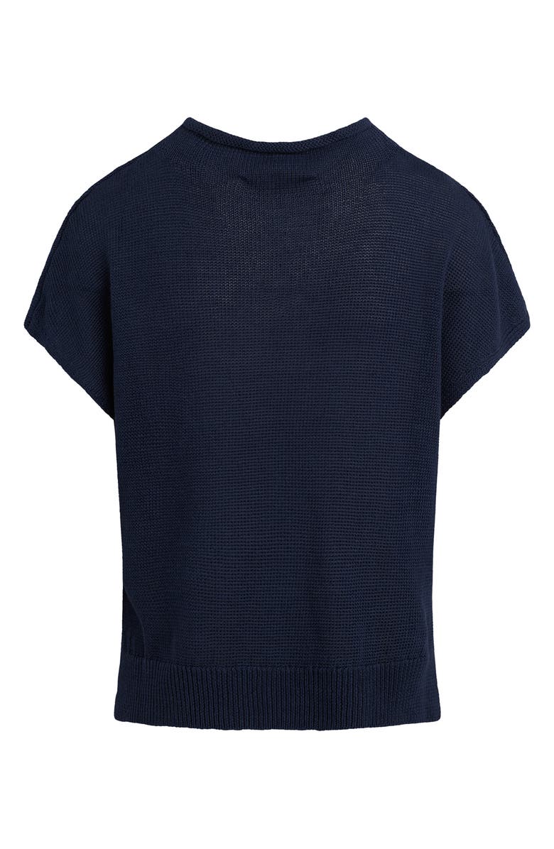 Favorite Daughter The Stevie Short Sleeve Linen Sweater, Alternate, color, Navy