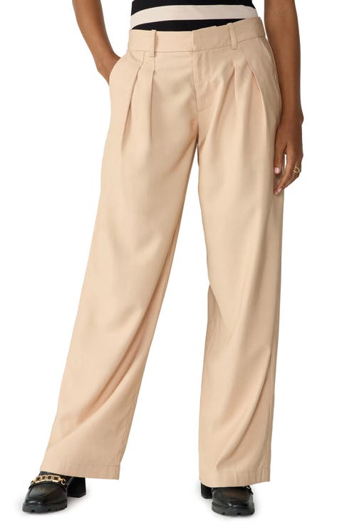 Gab Pleated Wide Leg Pants