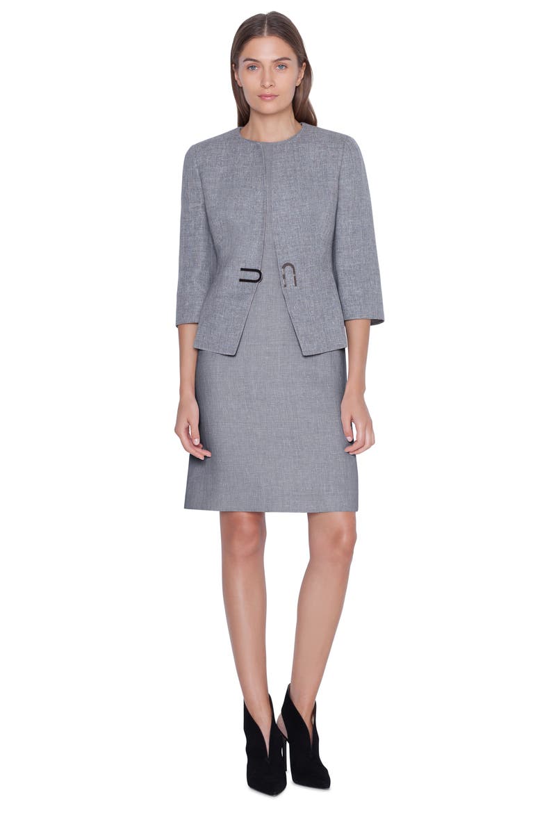 Double Face Linen & Wool Jacket, Alternate, color, TITAN