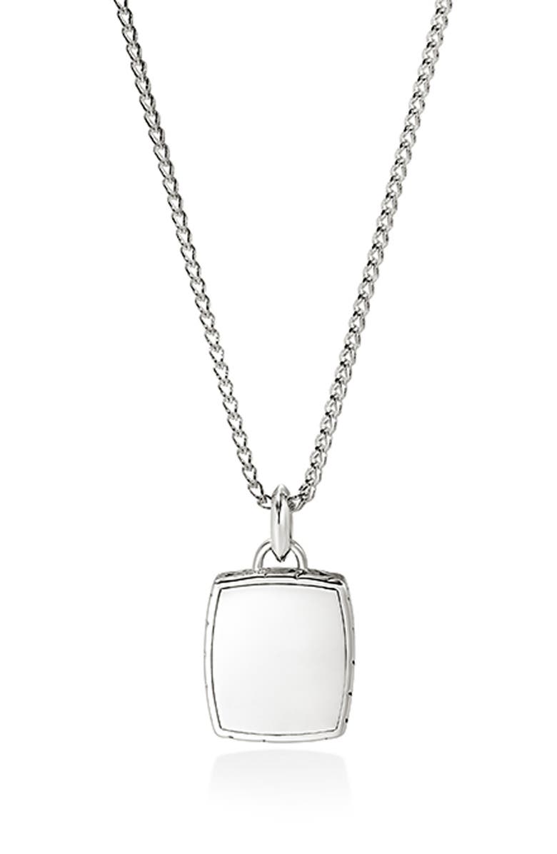 John Hardy Tag Necklace, Sterling Silver, Alternate, color,