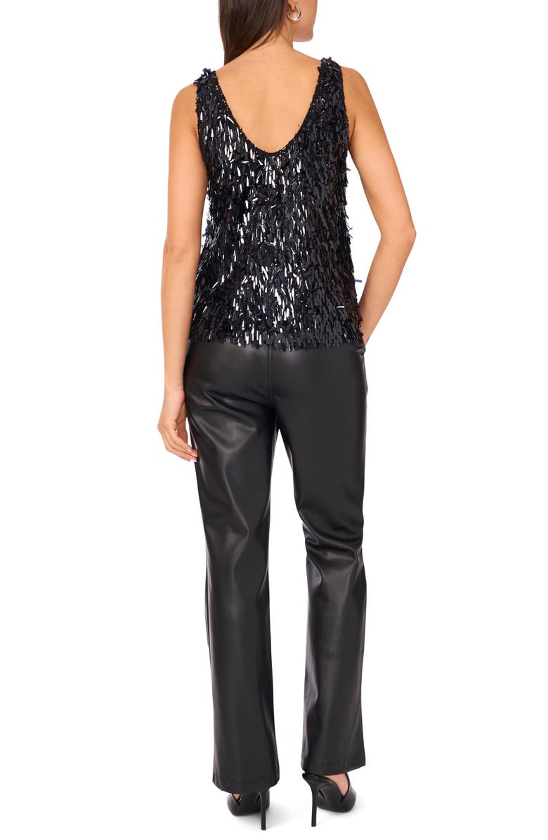 Vince Camuto V-Neck Sequin Tank, Alternate, color, Rich Black