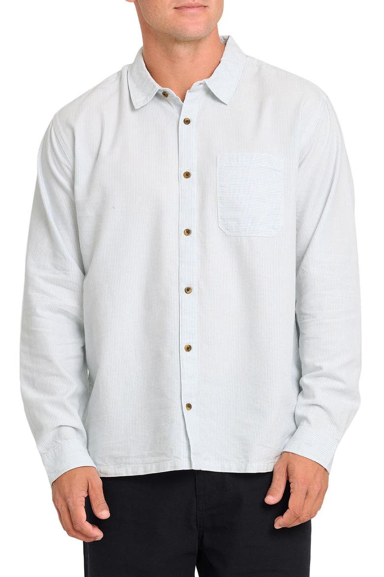 Garage Post Up Pinstripe Cotton Button-Down Shirt, Main, color, BLUE SMOKE