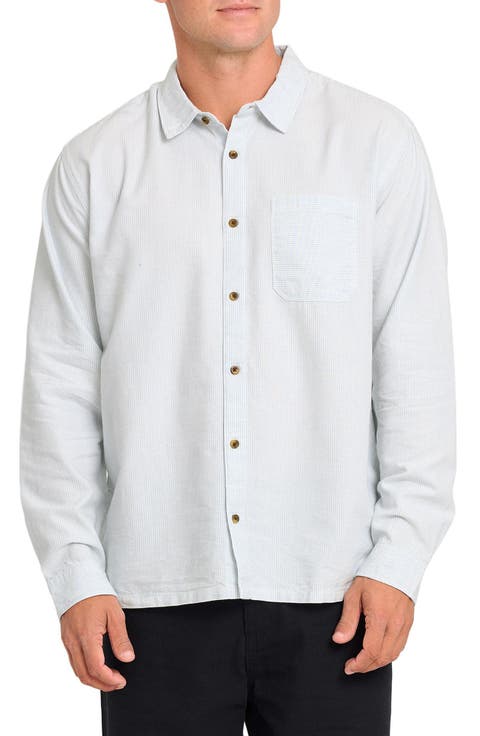 Garage Post Up Pinstripe Cotton Button-Down Shirt