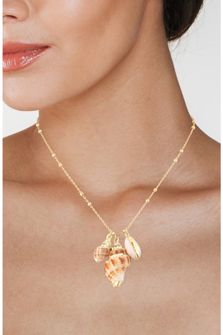 Sea Life Charm Necklace (Nordstrom Exclusive), Alternate, color, WHITE/ GOLD