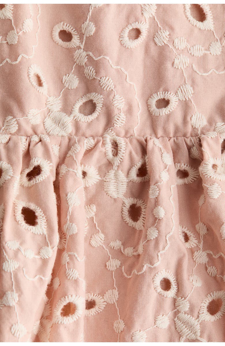 H&M Broderie Anglaise Cotton Dress, Alternate, color, Light Dusty Pink/Floral