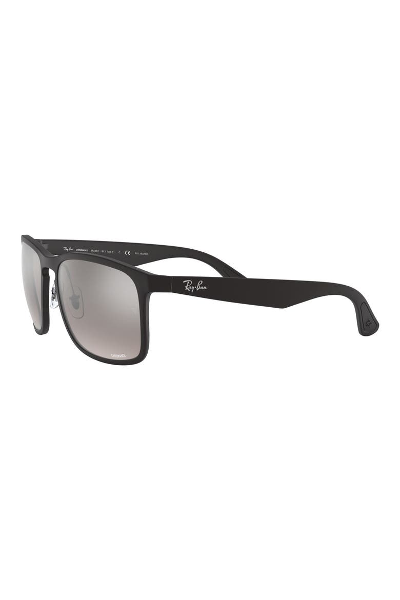 Tech 62mm Polarized Wayfarer Sunglasses, Alternate, color, MAT BLACK/BLUEGOLD MIRROR GRAD