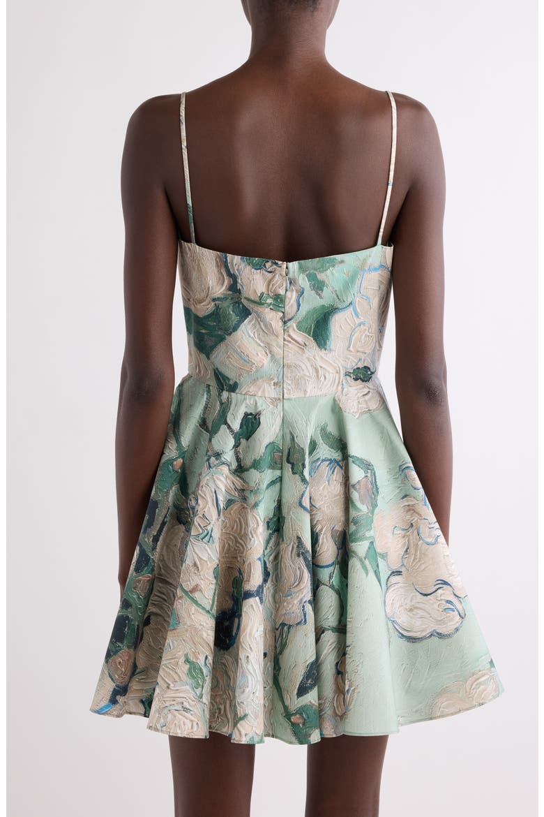 Rose Jacquard Sliced Minidress, Alternate, color, MINT GREEN