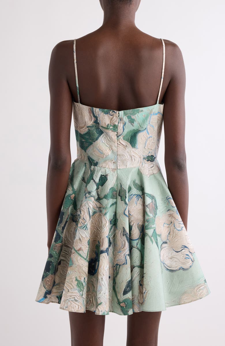 Givenchy Rose Jacquard Sliced Minidress, Alternate, color, Mint Green