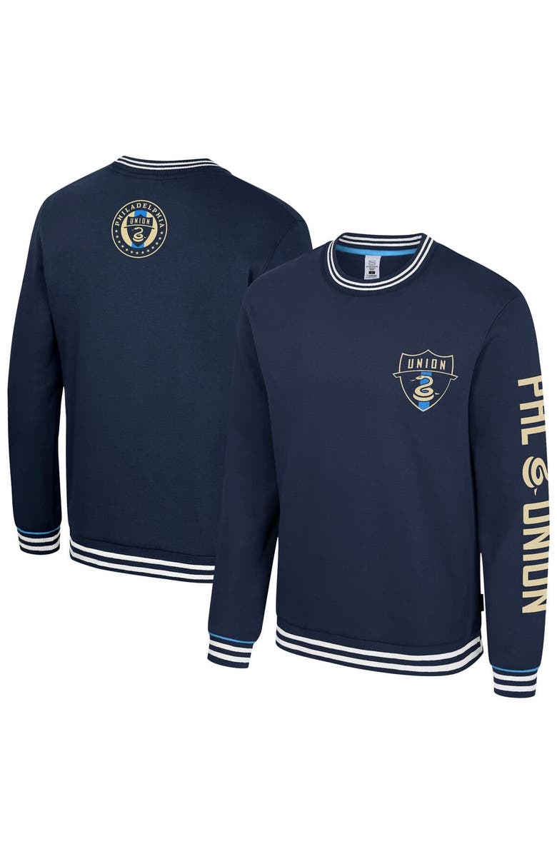 Stadium Essentials Men's Stadium Essentials Navy Philadelphia Union Half-Time 2-Hit Pullover Sweatshirt, Main, color, Navy