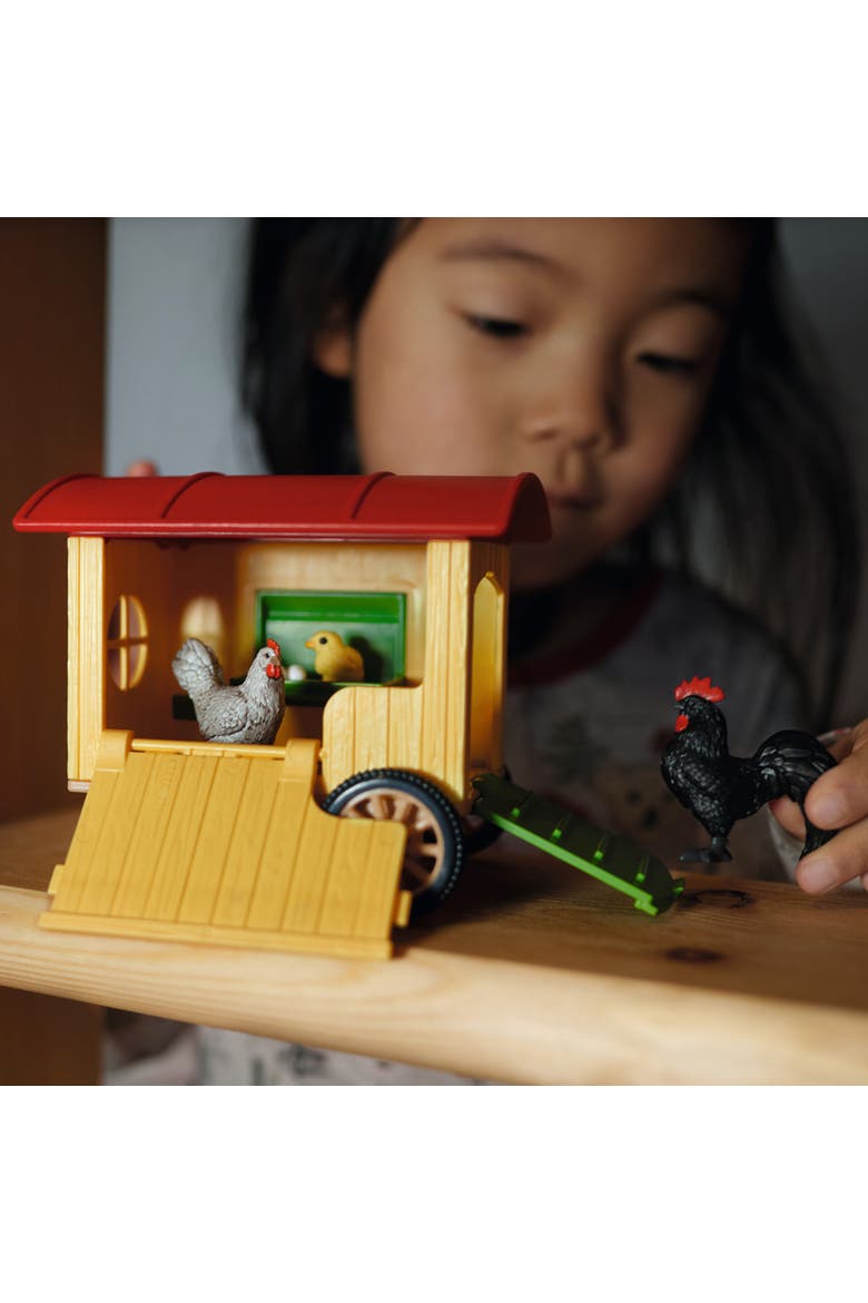 Farm World, Mobile Chicken Coop 12 Piece Playset, Alternate, color, Multicolored