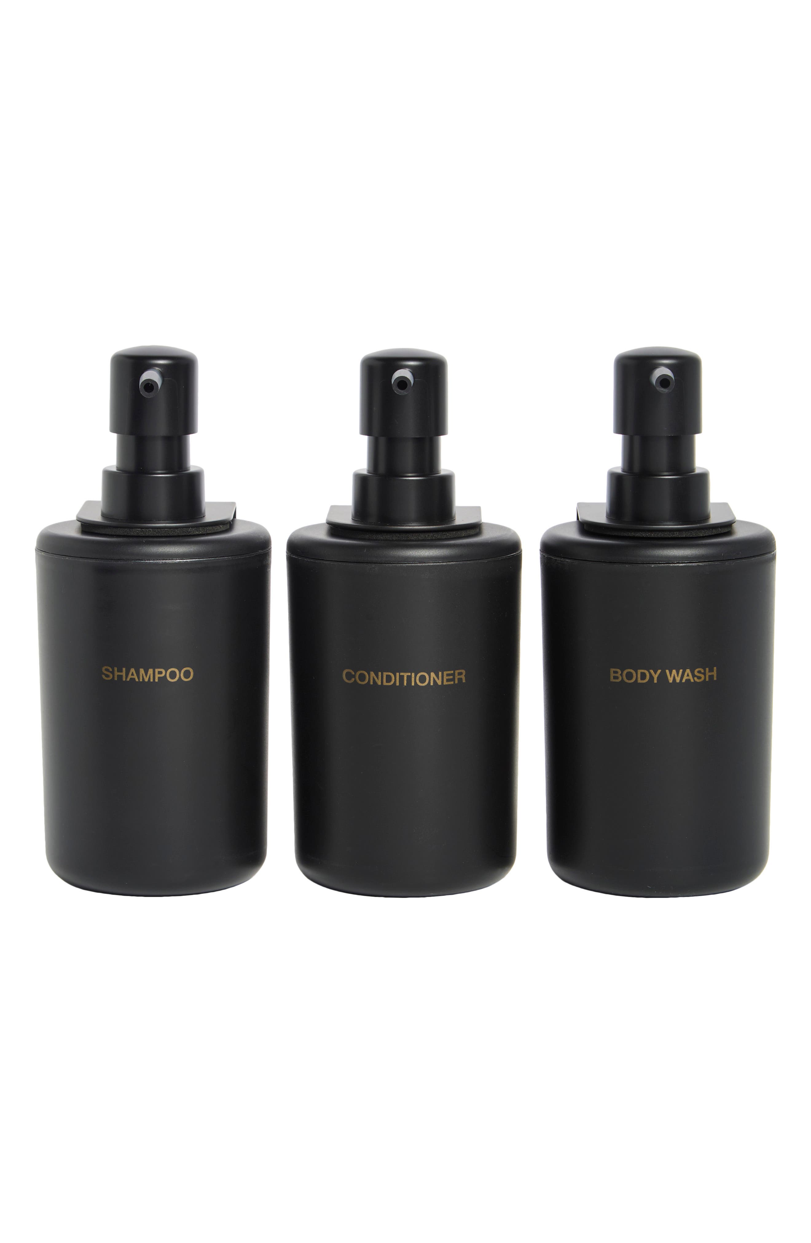 Set of 3 Plastic Shower Dispensers