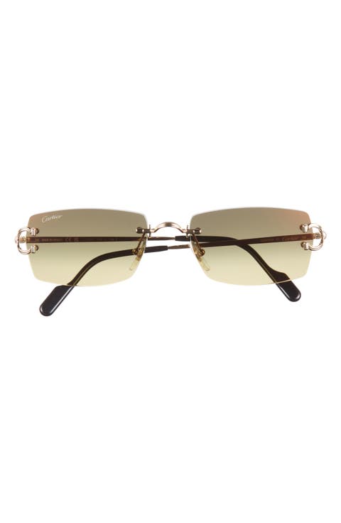 56mm Rimless Rectangular Sunglasses