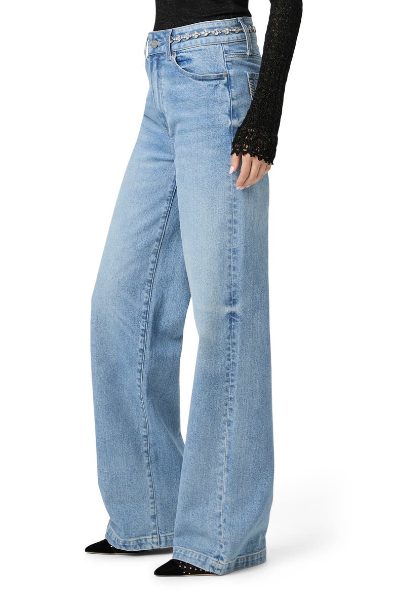 PAIGE Sasha Embellished High Waist Wide Leg Jeans, Alternate, color,