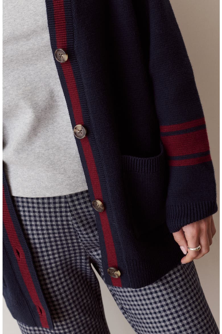 Varsity Long Cardigan, Alternate, color, TWILIGHT