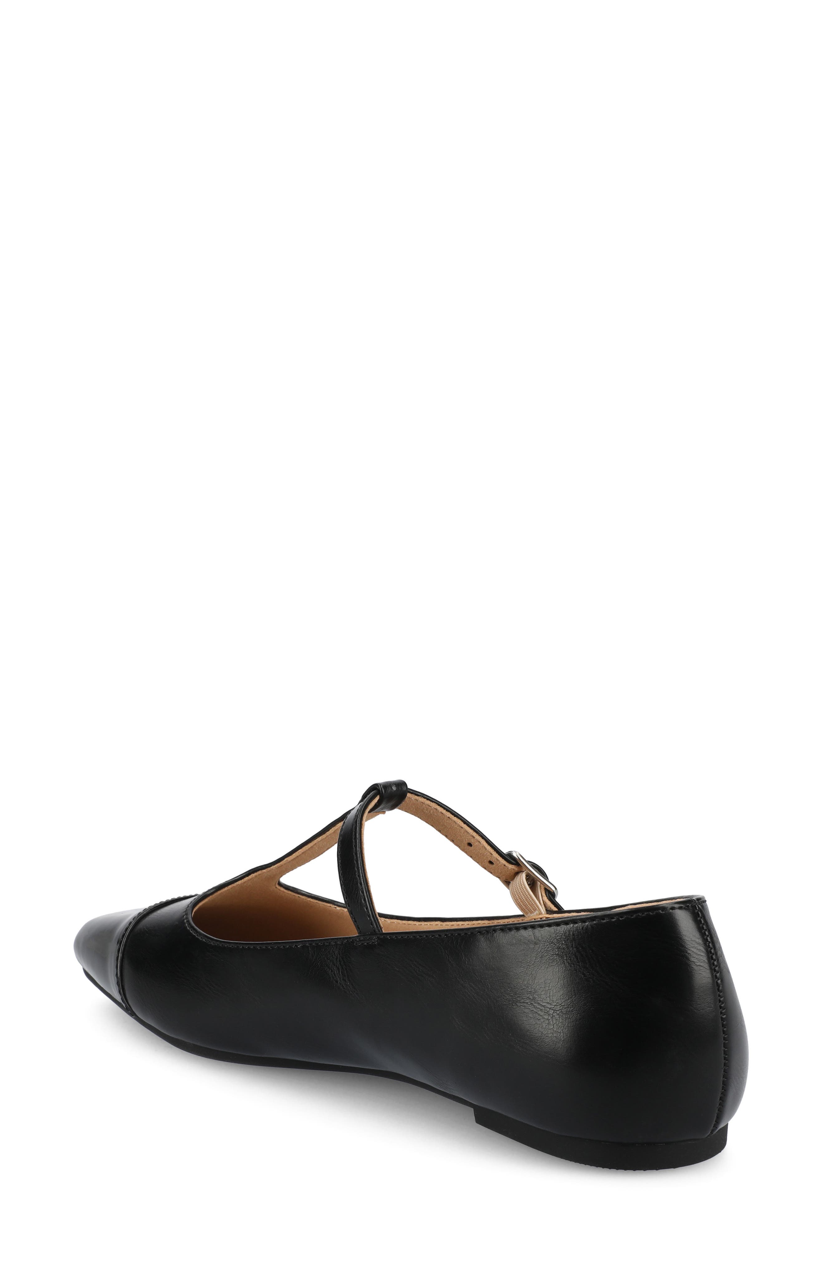 Journee Collection Thea T-Strap Flat, Alternate, color, Black