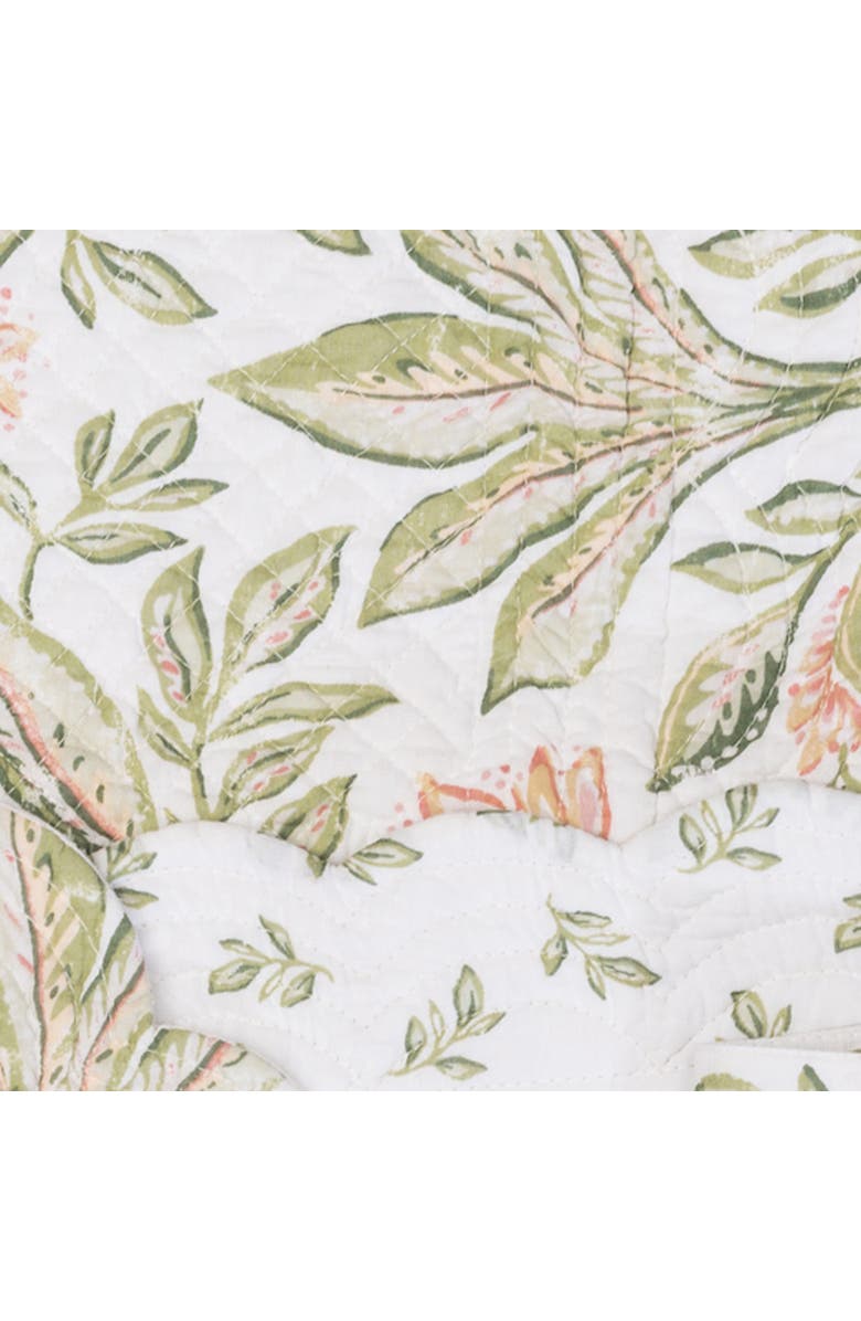 C&F Home Lana Palms Reversible Graphic Print Machine Washable Table Quilted Runner 14" x 51", Alternate, color, Green