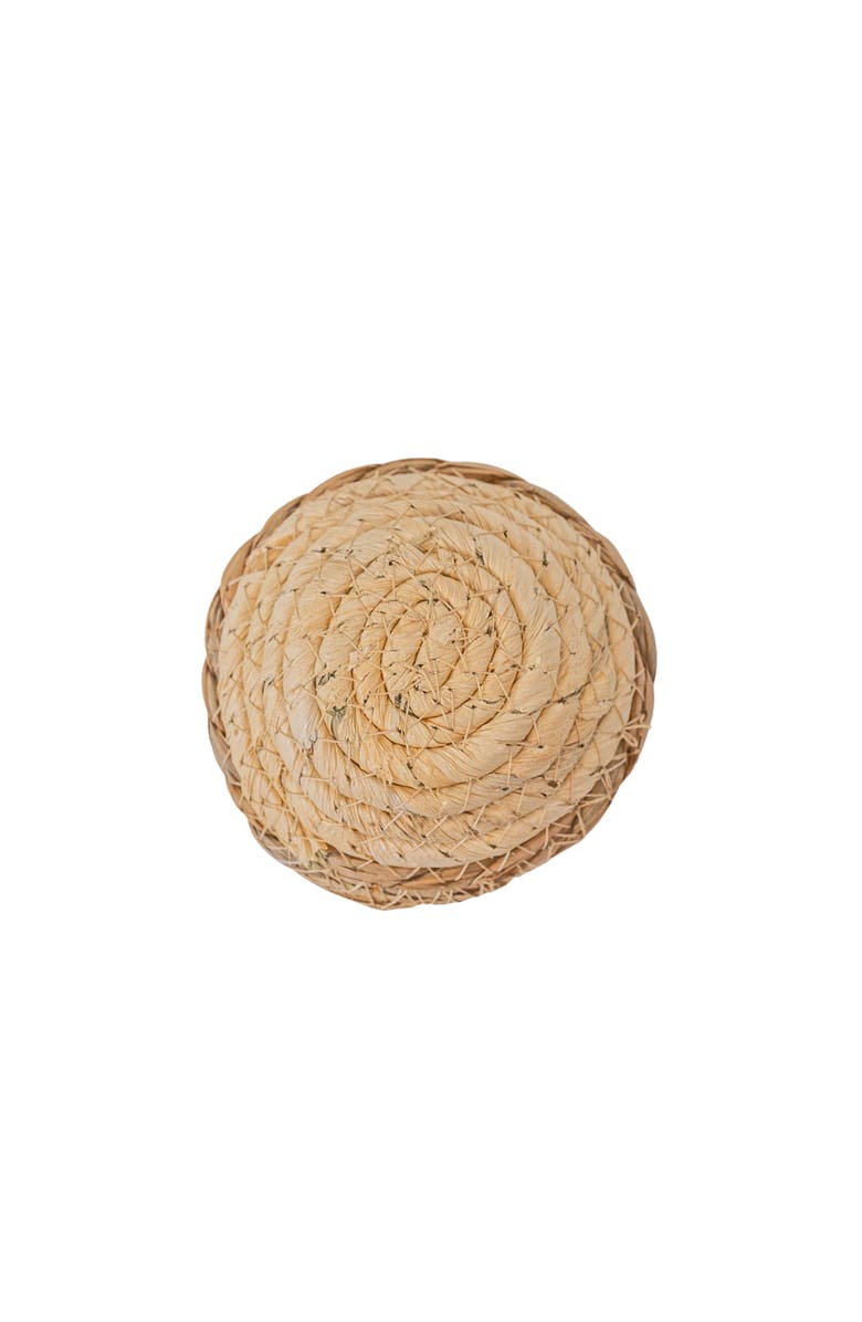 Foreside Home and Garden Woven Dish Basket Natural Corn Husk & Seagrass, Alternate, color, Brown