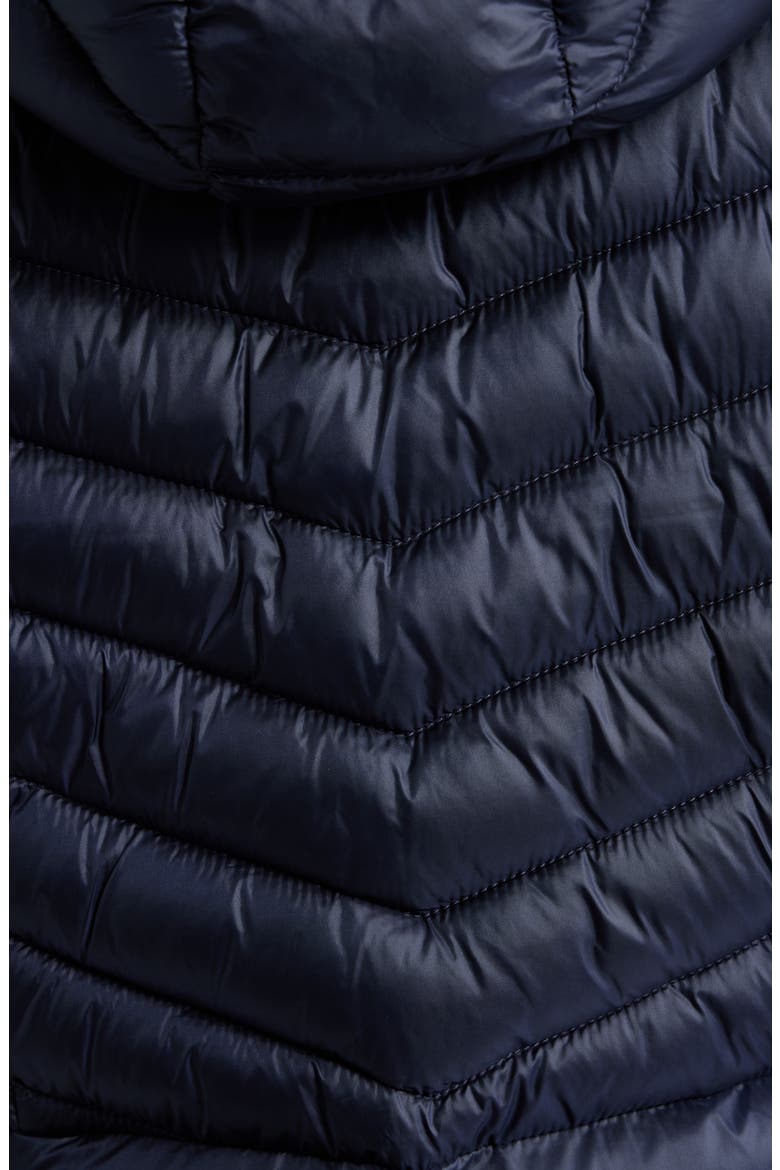 Packable Chevron Puffer Jacket with Hood, Alternate, color, NAVY
