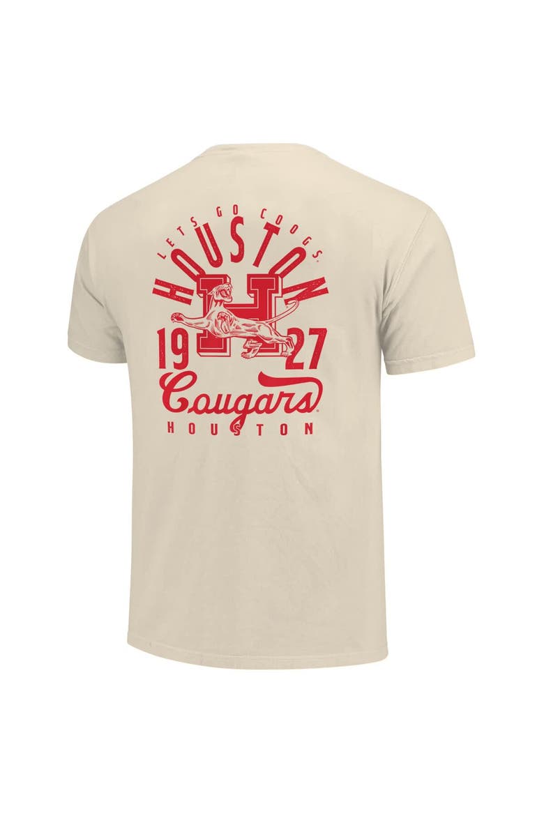 Men's Cream Houston Cougars Comfort Colors Mascot Overlay T-Shirt, Alternate, color, Cream