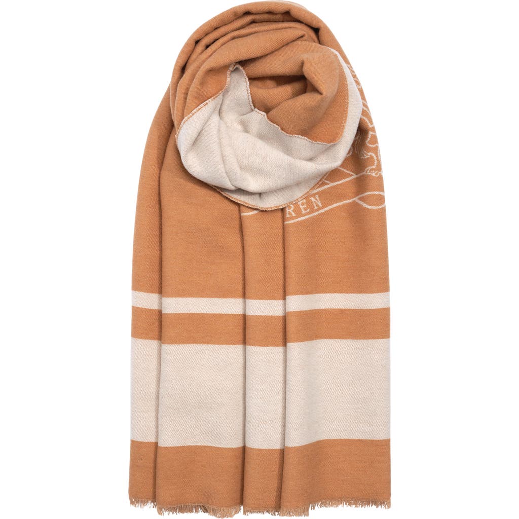 Ralph Lauren Lauren Crest Jacquard Wrap In Neutral
