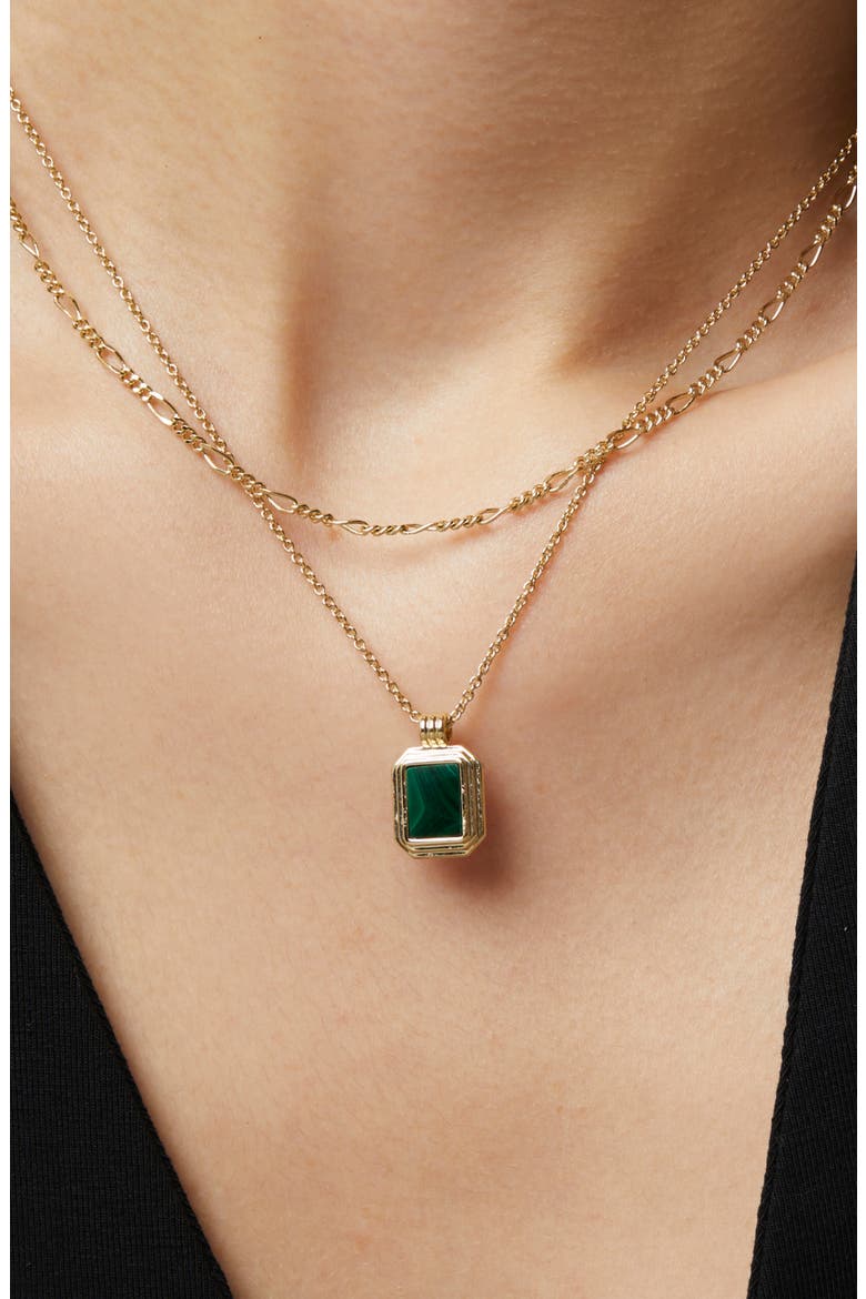 Layered Necklace Set - Temple Green, Alternate, color, Gold