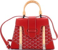 Pre-Owned Goyard Saigon Top Handle Bag Coated Canvas with Leather PM