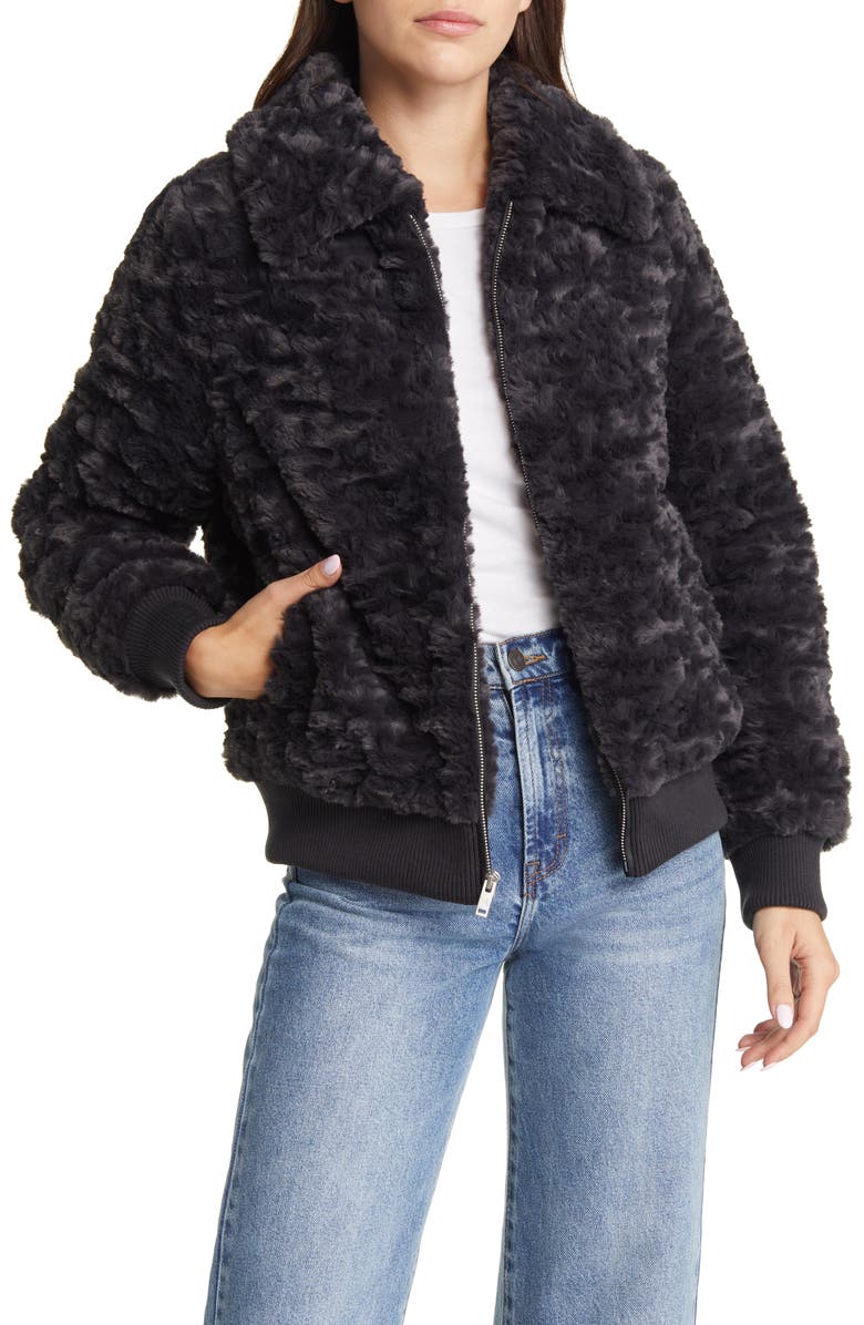 UGG<sup>®</sup> Viviana Diamond Quilted Faux Fur Jacket, Main, color, 