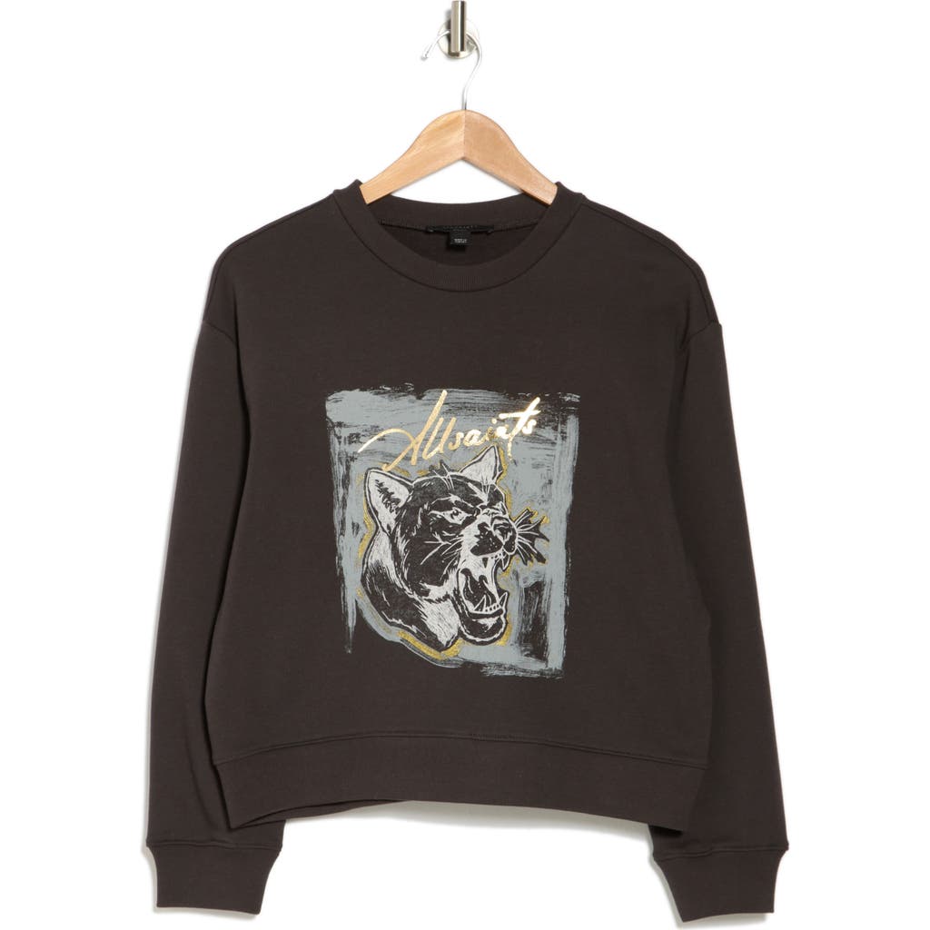 Allsaints Panthera Pippa Sweatshirt In Washed Black