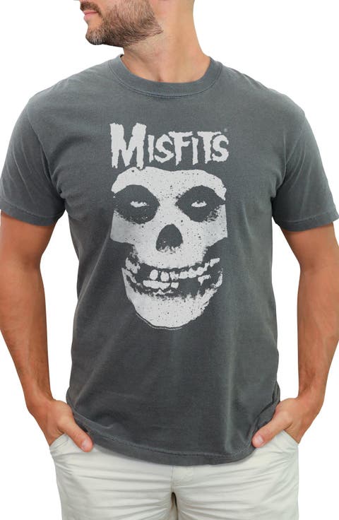 Men's Misfits Classic Fiend Skull Logo Distressed  Graphic T-Shirt
