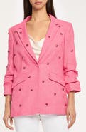 Cinq à Sept Kylie Embellished Linen & Cotton Blazer