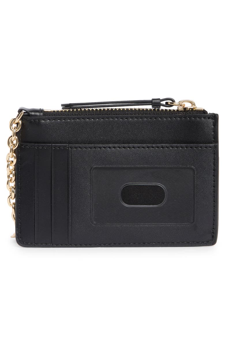 Ted Baker London Sutton Charm Leather Card Case, Alternate, color, Black/Black