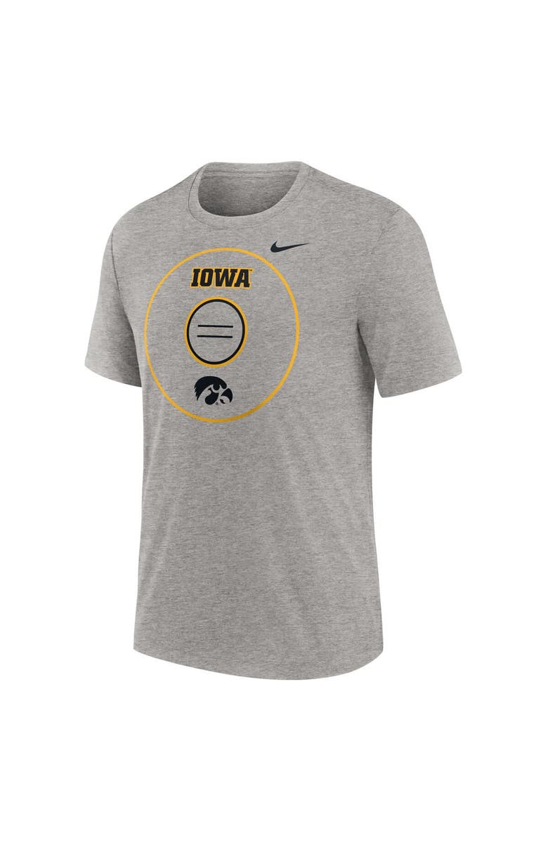 Nike Men's Nike Heather Gray Iowa Hawkeyes Campus Local Tri-Blend T-Shirt, Alternate, color, Heather Gray